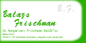 balazs frischman business card